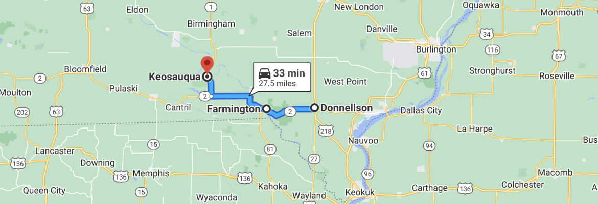 Donnellson To Keosauqua Via Routes 1 & 2